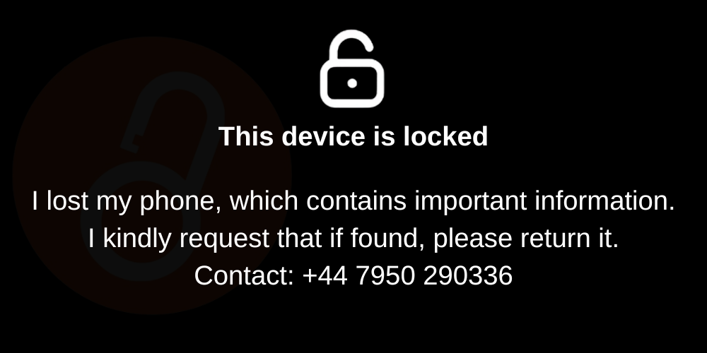 This device is locked lost mode